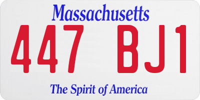 MA license plate 447BJ1