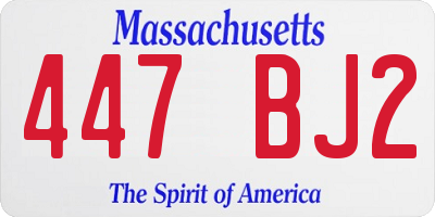 MA license plate 447BJ2
