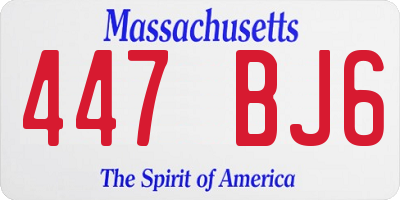 MA license plate 447BJ6