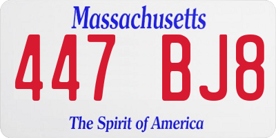 MA license plate 447BJ8