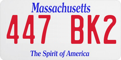 MA license plate 447BK2