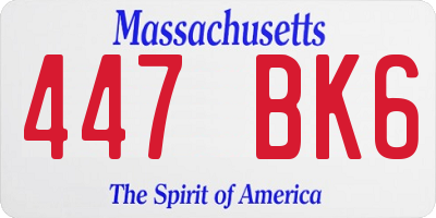 MA license plate 447BK6