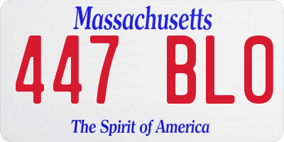 MA license plate 447BL0