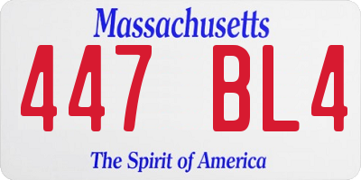 MA license plate 447BL4