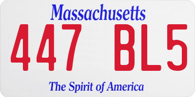 MA license plate 447BL5