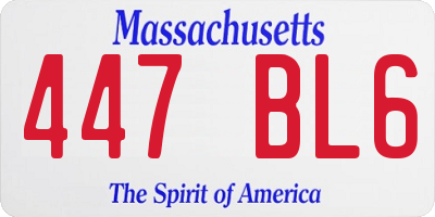 MA license plate 447BL6
