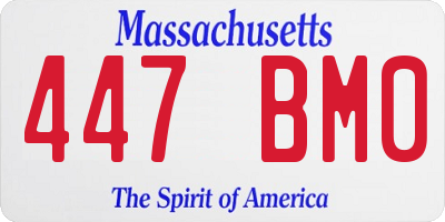 MA license plate 447BM0