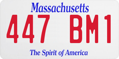 MA license plate 447BM1