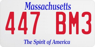 MA license plate 447BM3