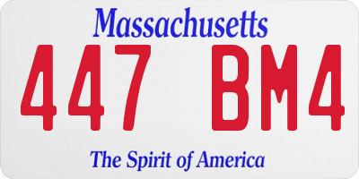 MA license plate 447BM4