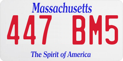 MA license plate 447BM5