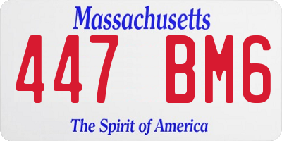 MA license plate 447BM6