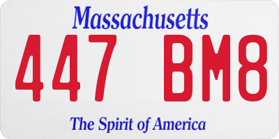 MA license plate 447BM8