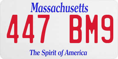 MA license plate 447BM9