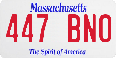 MA license plate 447BN0