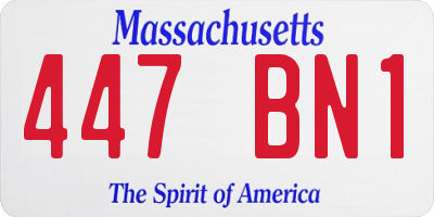 MA license plate 447BN1