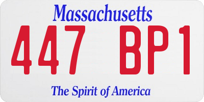 MA license plate 447BP1