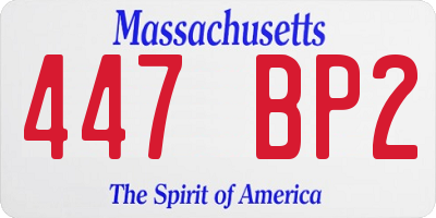 MA license plate 447BP2