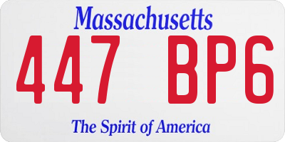 MA license plate 447BP6