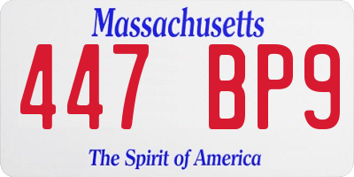 MA license plate 447BP9