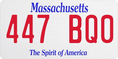 MA license plate 447BQ0
