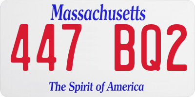 MA license plate 447BQ2