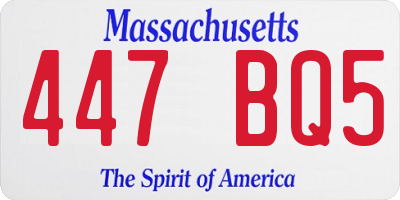 MA license plate 447BQ5