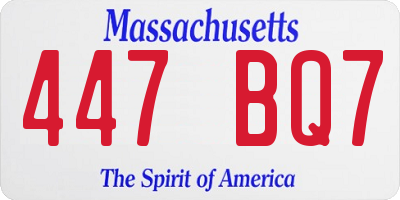 MA license plate 447BQ7