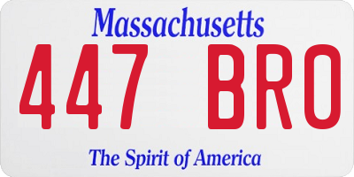 MA license plate 447BR0