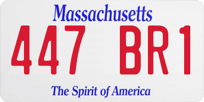 MA license plate 447BR1