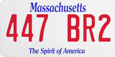MA license plate 447BR2