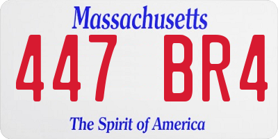 MA license plate 447BR4