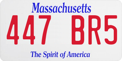 MA license plate 447BR5