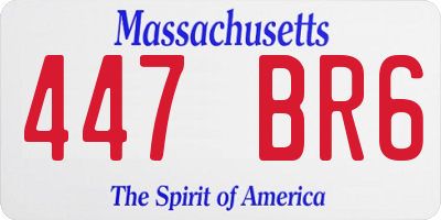MA license plate 447BR6