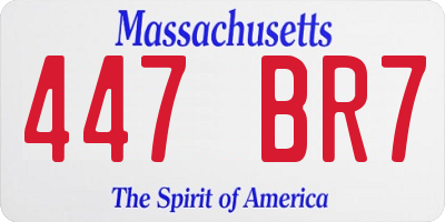 MA license plate 447BR7