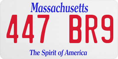 MA license plate 447BR9