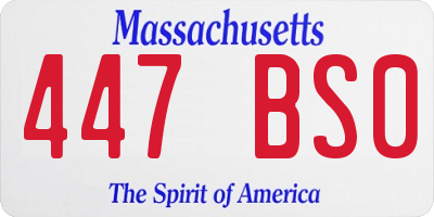 MA license plate 447BS0