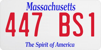 MA license plate 447BS1