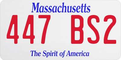 MA license plate 447BS2
