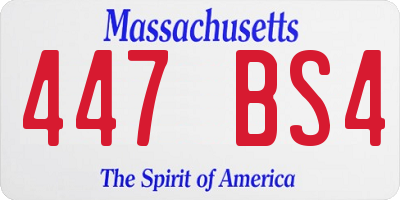MA license plate 447BS4