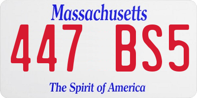 MA license plate 447BS5