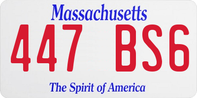 MA license plate 447BS6