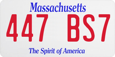 MA license plate 447BS7