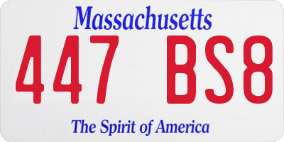 MA license plate 447BS8