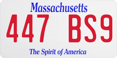 MA license plate 447BS9