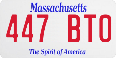 MA license plate 447BT0