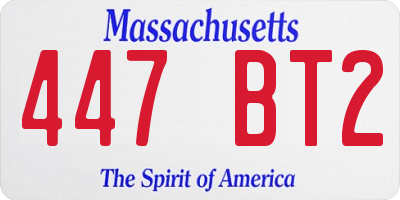MA license plate 447BT2
