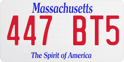 MA license plate 447BT5