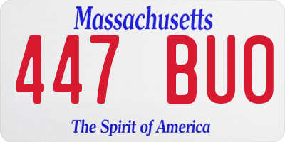 MA license plate 447BU0