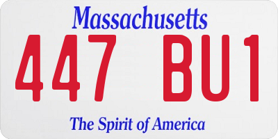 MA license plate 447BU1